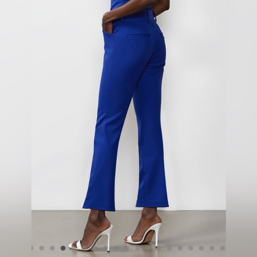 NY & CO Blue Purple Stretch Mid Rise Women's Tailored Dress Pant Slacks Trousers